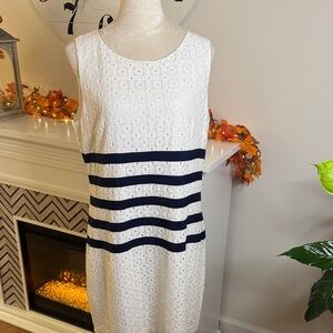 Tommy Hilfiger Navy and White Lace Mini Dress